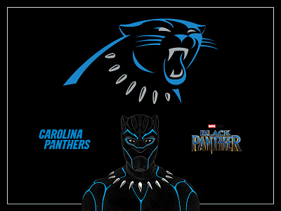 Carolina Black Panthers black black panther carolina panthers drawing illustration nfl sketch social media tchalla