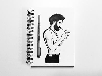 This is America Sketch america childish gambino donald glover illustration ink music pen sketch sketchbook smoking this is america