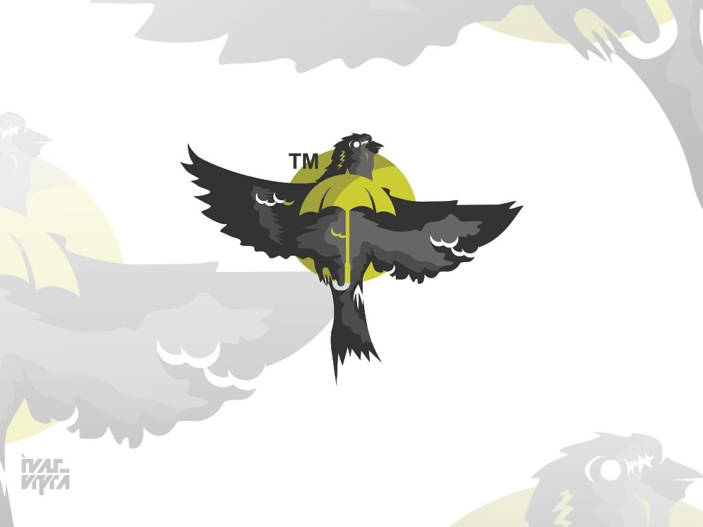 Umbrella Bird Logomark by Ivardipra on Dribbble