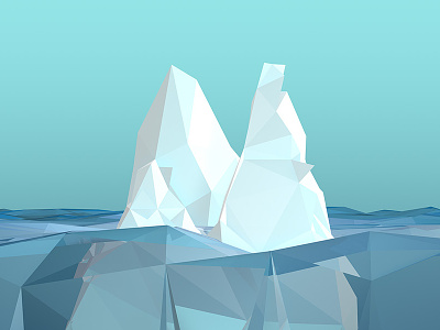 Iceberg 3d blue cinema 4d ice iceberg low low polygon model poly print