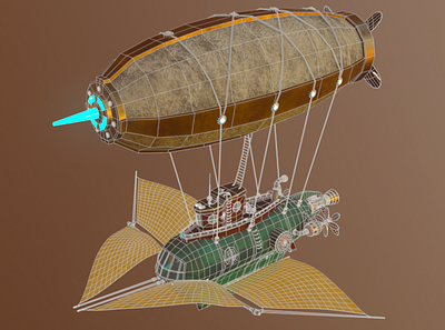 Steampunk Ship 3d animation design marmoset toolbag maya ship steampunk substance painter