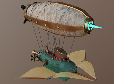 Graduation Project " Steampunk Ship" 3d 3d animation 3d modeling animation graphic design motion graphics steampunk
