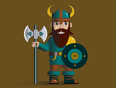 Design concept "Coffee Viking" for a coffee packaging. brand identity branding cartoon character character design design flat design graphic design identity illustration packaging vector viking