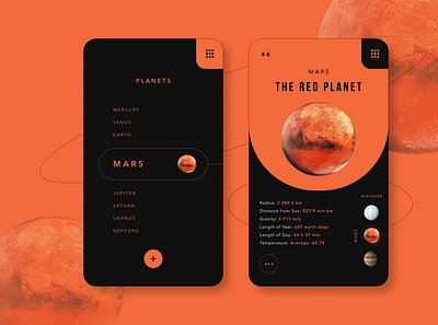 MARS apps bright colors design icons mobile mobile apps planets space typography ui design ui ux ux design web