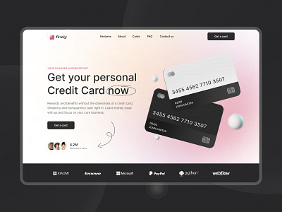 Credit card landing page