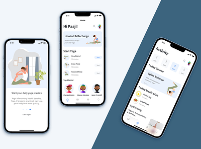 Yoga App app app design branding clean design flat graphic design illustration inspiration logo minimal mobile typography ui uiux ux vector web