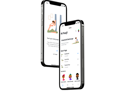 Yoga App app app design art clean design flat graphic design illustration illustrator inspiration minimal mobile typography ui uiux ux vector