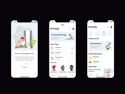 Yoga Mobile Application Concept. app app design clean design flat graphic design inspiration ui