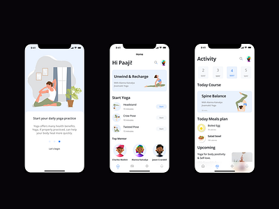 Yoga Mobile Application Concept.