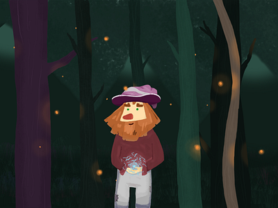 Into the woods children illustration illustration wizard