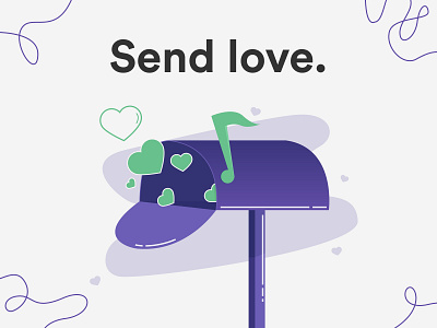 Send love envelop flat illustration lineart vector