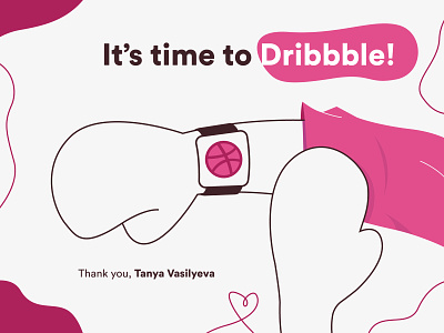 Hello Dribbble! debut dribbble first shot flat hello hello dribbble illustration lineart vector