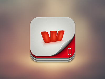 Wespac App icon bank curl online paper stack texture w