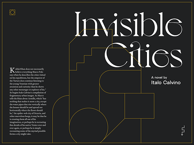 Invisible Cities website book calvino geometry gold illustration invisible cities italo novel typography