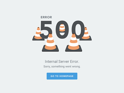 Error 500 Page 404 button car cone flat internal server traffic website