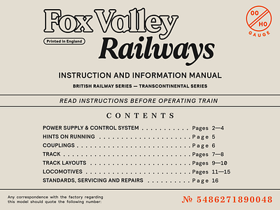 Fox Valley Railways graphic design instructions manual model railway trains typography