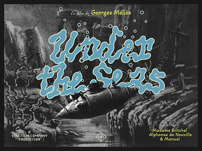 Under the Seas film graphic design movie poster typography vintage