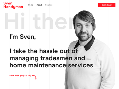 Sven Handyman homepage design development graphic grid landing lines minimal ui ux