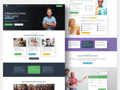 Orthodontic Dentist Web Design Layout UI