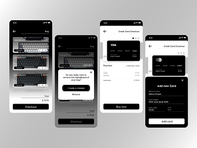 Credit Card Checkout - Black and White app dailyui design heuristic study ui ux