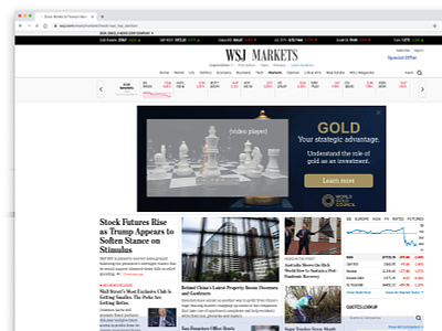 World Gold Council / Relevance Digital ads banners brand coding design google studio greensock gsap html5 iab layout news skins wsj