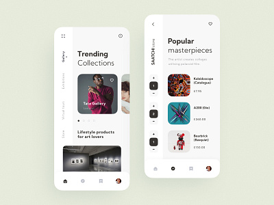 Saatchi store Mobile App app clean concept design flat grid inspiration interaction interaction design interface ios minimal modern store ui ux