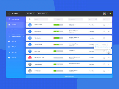 Wombat — Skills Board app clean crm dashboard design grades interaction interface ui ux web