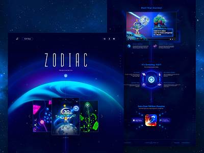 Zodiac — Web layouts clean design game illustration interaction interface space ui unity ux web