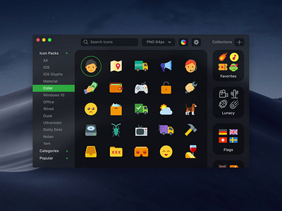 Icons8 App app branding clean design grid icons interaction interface mac macosx mojave motion ui ux