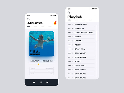 Mobile Music App app branding clean dashboard design grid interaction interface ios minimal player simple typography ui ux