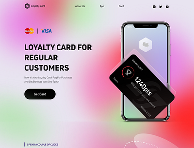 loyalty card card cards design landing loyalty card web