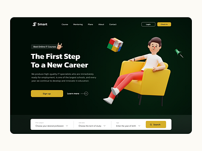 Education Course Website card course design designe education filter homepage illustration landing learn learning online online school school search ui ux web webdesigne website