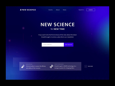 Science News Landing Page design education landing learn learning minimal ui ux web webdesigne