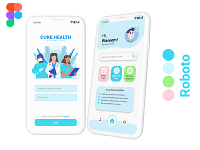 Cure Health App curemd design problem figma design health app health care mockup uidesign userinterface ux