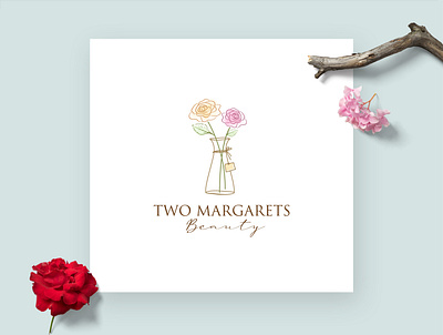 two margtarets branding design logo logo design minimal vector