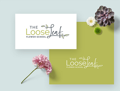 Looseleaf Flower School Logo design illustration logo logo design vector