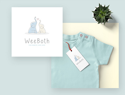 weeboth for kids and babies branding design flat logo logo design minimal vector