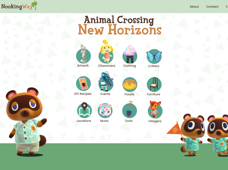 NookingWay - Animal Crossing Fan Site by Catherine Radin on Dribbble