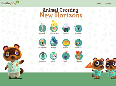 NookingWay - Animal Crossing Fan Site app design icon typography ui ux