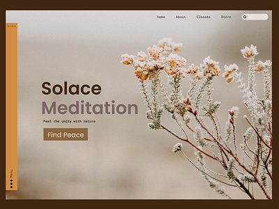 Solace Meditation Landing Page app design typography ui ux