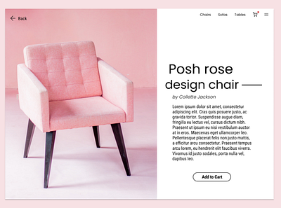 Chair Item page app design typography ui ux