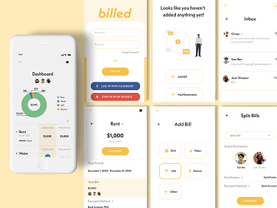 Bill Splitting App app design ui ux