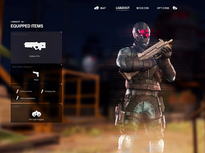 Splinter Cell: Blacklist - Loadout Menu Redesign design gaming illustrator photoshop ubisoft ui