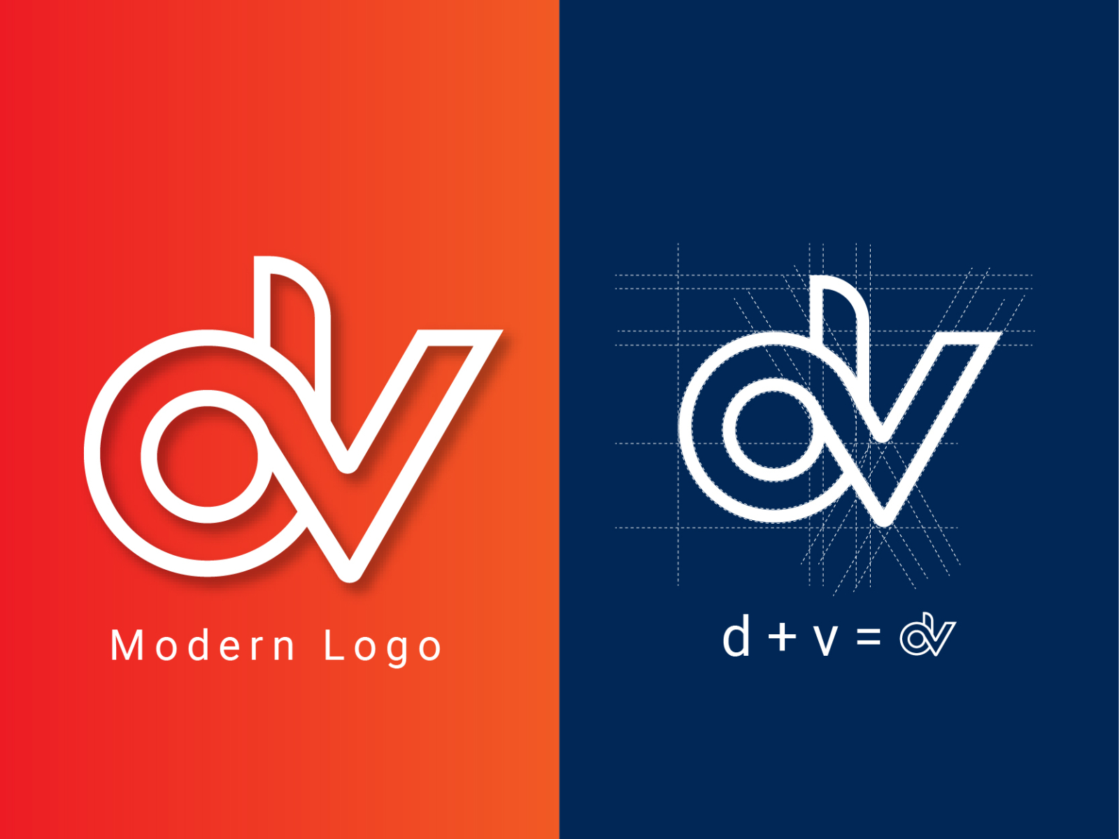 DV Letter Modern Minimalist Logo Design by Habibur Rahman Rakib on Dribbble