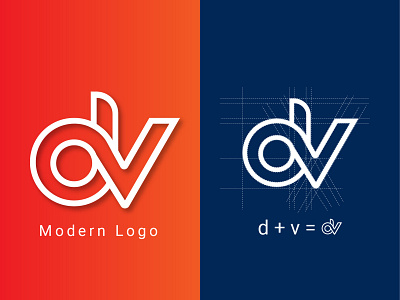 DV Letter Modern Minimalist Logo Design brand design branding design graphicdesign icon logo logo design logo maker logodesign minimal modern