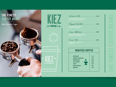 Kiez Coffee Menu artdirection branding coffeemenu design graphic design menudesign
