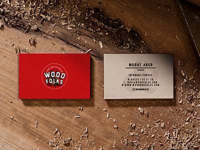 Wood&Folks Business Card business card design custom design handmade furniture woodfolks