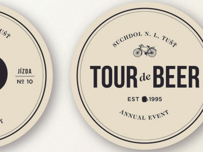 Tour de Beer Mat beer bike mat typography