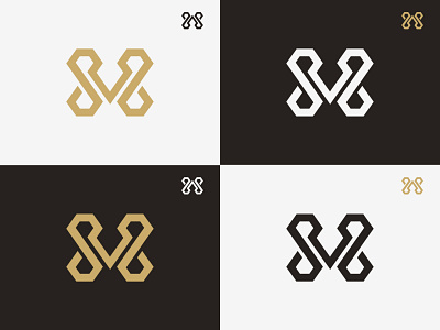 Golden Diamond Letter M Or W Logo