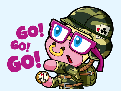 Go Go Go! ajay cartoon cow cute kawaii kik line sticker viber wechat